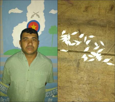 Homem presos por suspeita de tráfico de drogas é apreendido com 32 papelotes de cocaína.