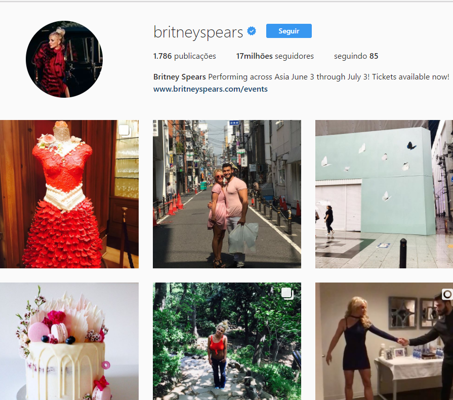Perfil de Britney Spears no Instagram é utilizado por Hackers para invadir computadores.