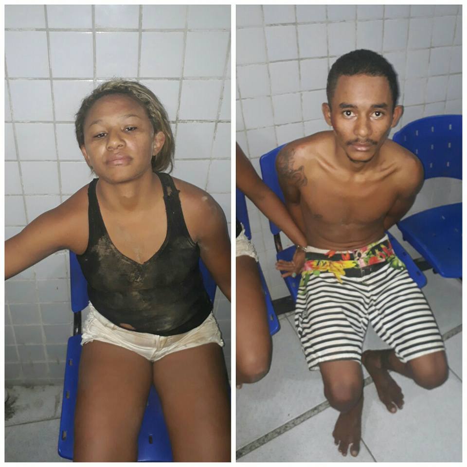 Homem e mulher presos por tráfico de drogas no Cidade Jardim nessa segunda-feira (14).