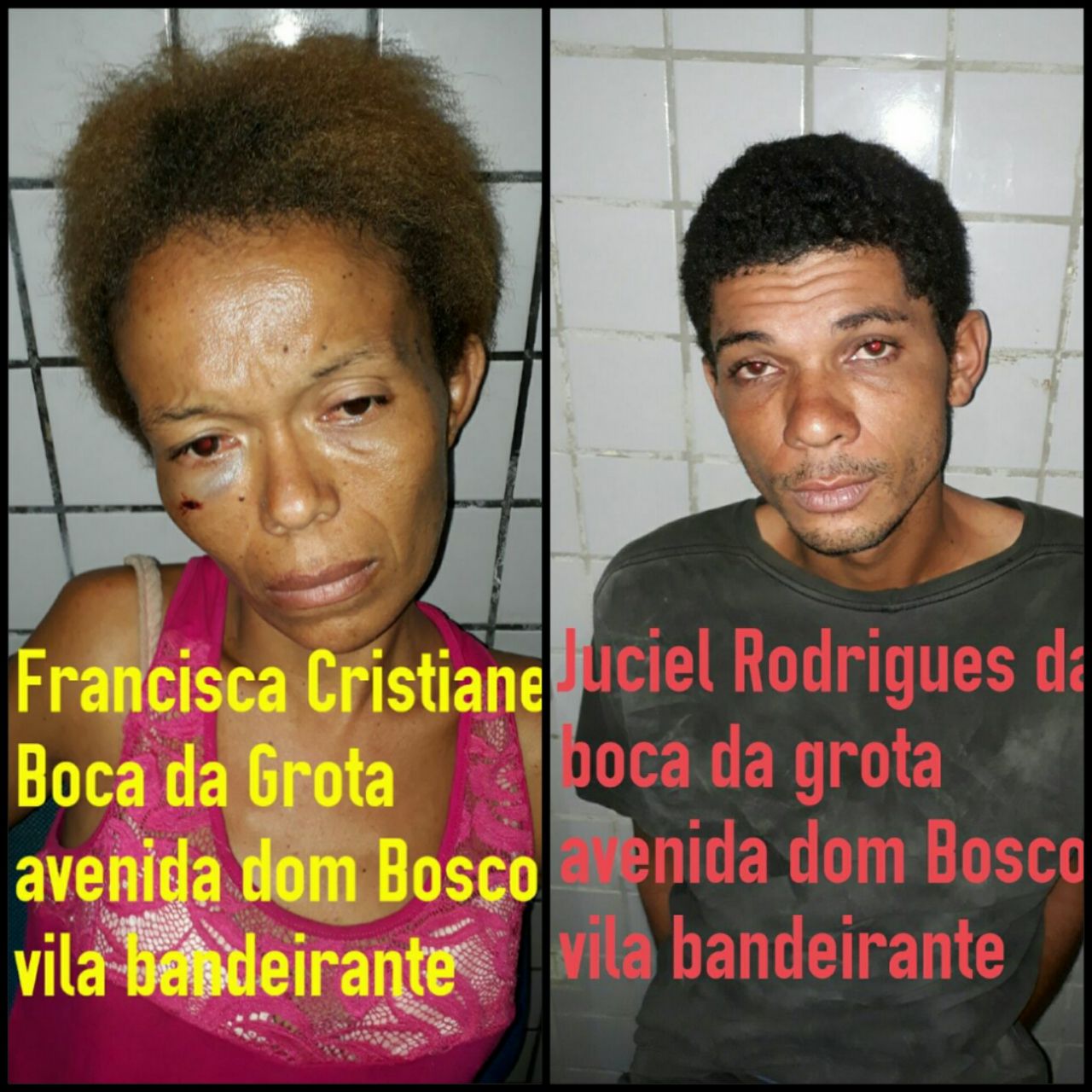 Casal preso por tráfico de drogas na Vila Bandeirantes.