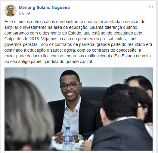 O secretário de Governo do Piauí fez uma publicação em sua rede social.