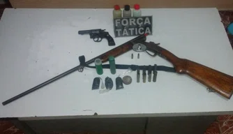 Armas de fogo e munições apreendidos com Natal Francisco