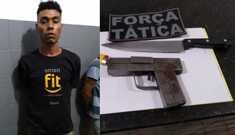 Jefferson Francisco dos Santos Silva estava em posse de uma pistola tipo artesanal.