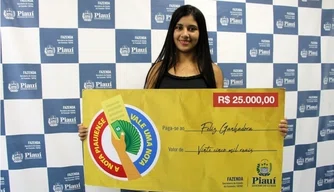 Estefânia Rodrigues da Silva, ganhadora dos R$ 25 mil da Nota Piauiense.