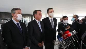 Presidente Jair Bolsonaro, Arthur Lira e Rodrigo Pacheco