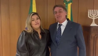 Samantha Cavalca e Jair Bolsonaro.