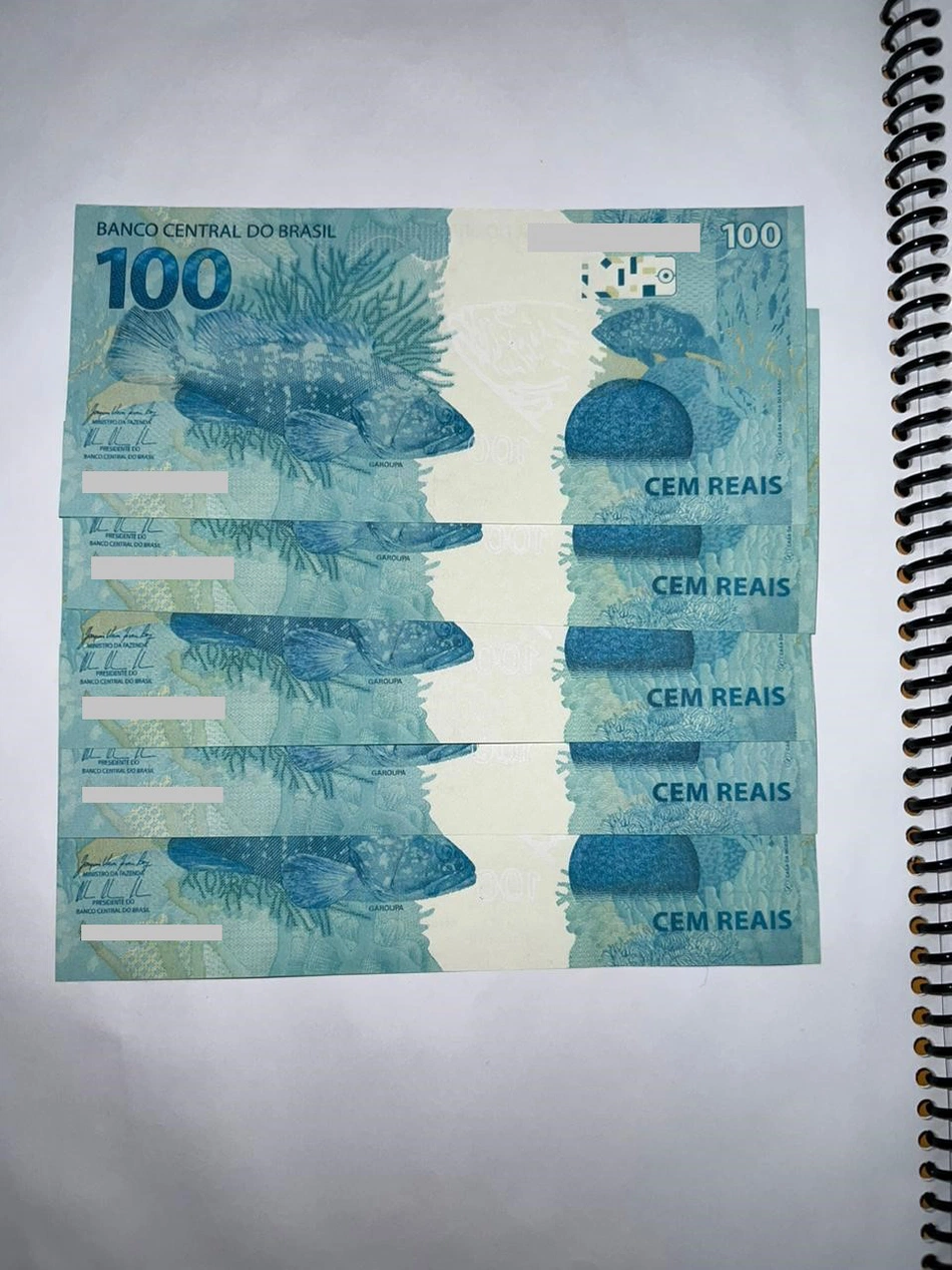 Dinheiro falso apreendido pela PF em Teresina.