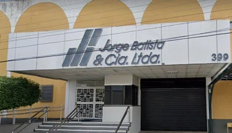 Fachada distribuidora da empresa Jorge Batista e Cia Ltda em Teresina.