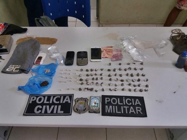 Drogas encontradas com Cleiton dos Santos Silva(Imagem:Reprodução)