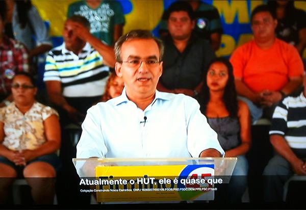  Firmino em seu programa eleitoral: qualquer semelhança é coincidência?(Imagem:Reprodução)