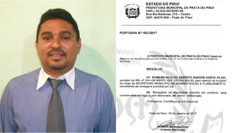 Prefeito Neguim Barbosa e a portaria de nomeação do secretário