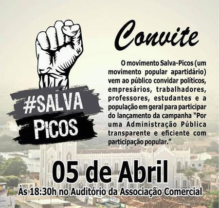 Convite para o lançamento do movimento Salva Picos