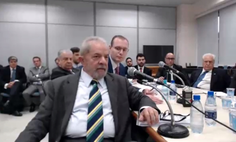 Lula em depoimento a Sérgio Moro
