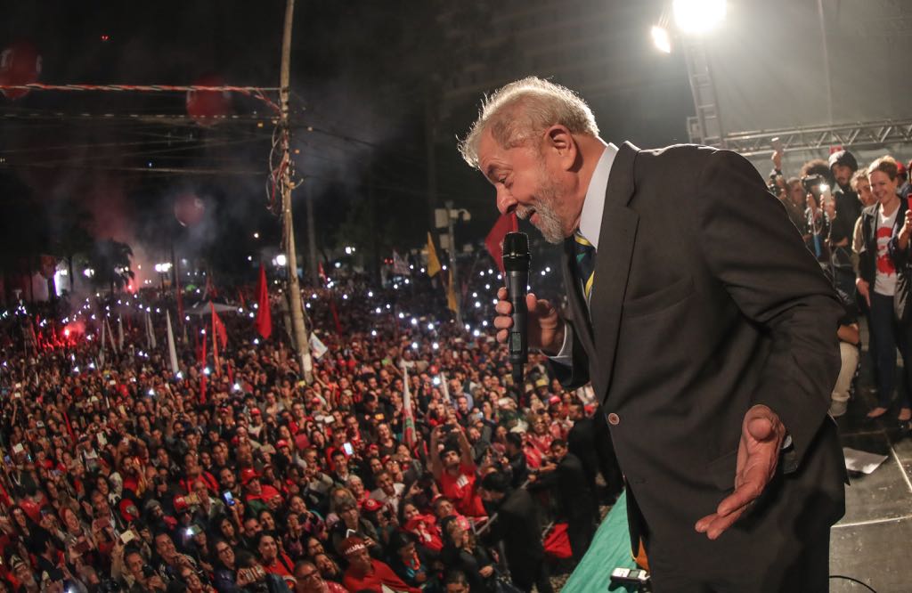 Lula na praça Santos Andrade