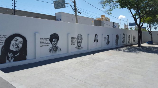 Memorial Esperança Garcia recebe grafite de personalidades negras.