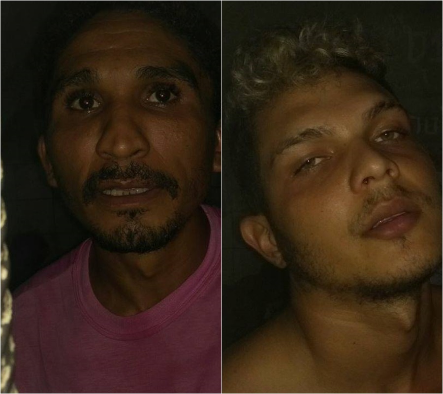 Foragido da Casa da Custódio (na esquerda) e acusado de tráfico de drogas (A direita) presos na operação.