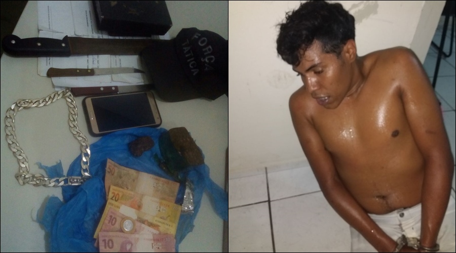Michael Alexandro Gomes da Silva preso em Floriano por tráfico de drogas