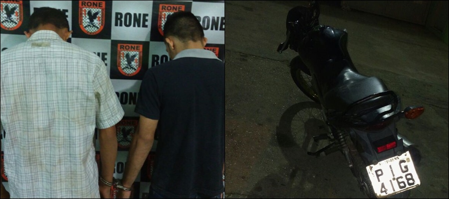 Dupla apreendida com moto roubada no Parque Brasil III.