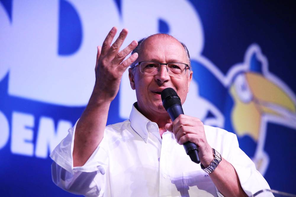 Geraldo Alckmin em convenção do PSDB, em Brasília.