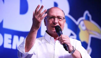 Geraldo Alckmin em convenção do PSDB, em Brasília.