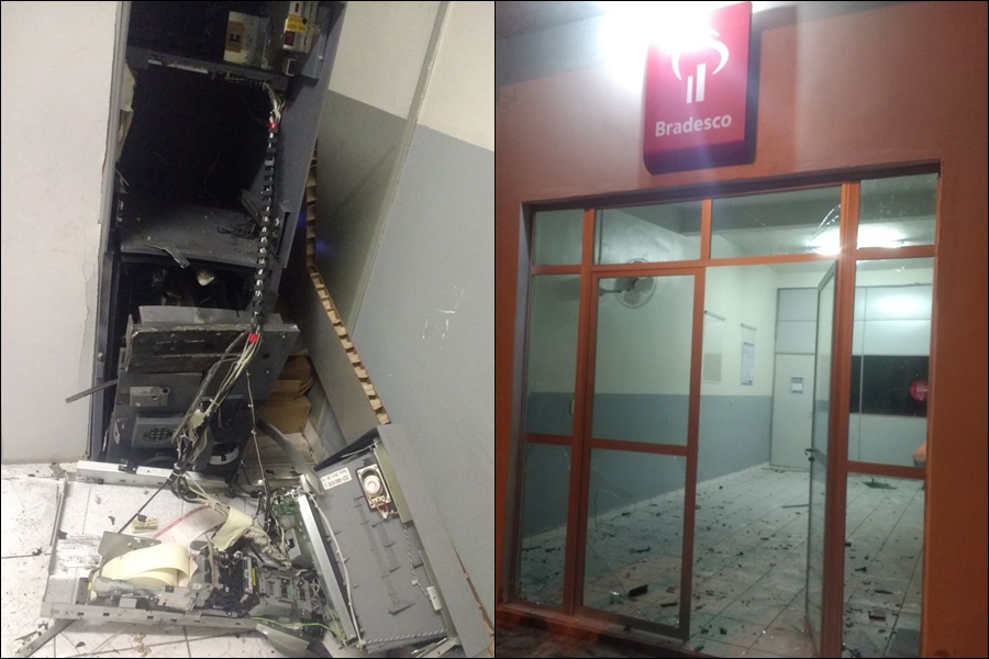 Agência do Bradesco que foi assaltada em Patos do Piauí