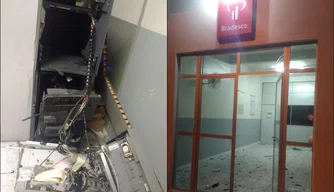 Agência do Bradesco que foi assaltada em Patos do Piauí