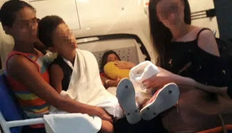 Pacientes sendo transferidos para o HUT