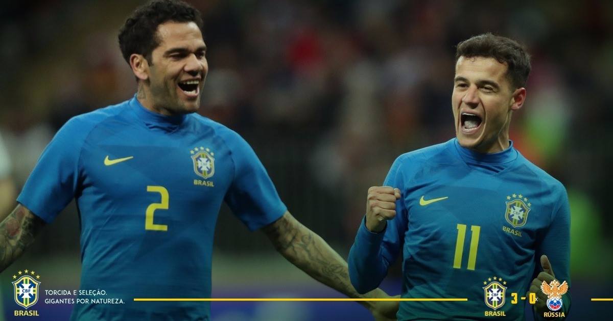 Brasil vence amistoso contra a Rússia
