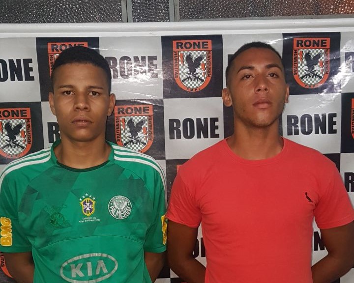 Presos Rony Peterson de Sousa Santos e Leonardo de Freitas Mendes.