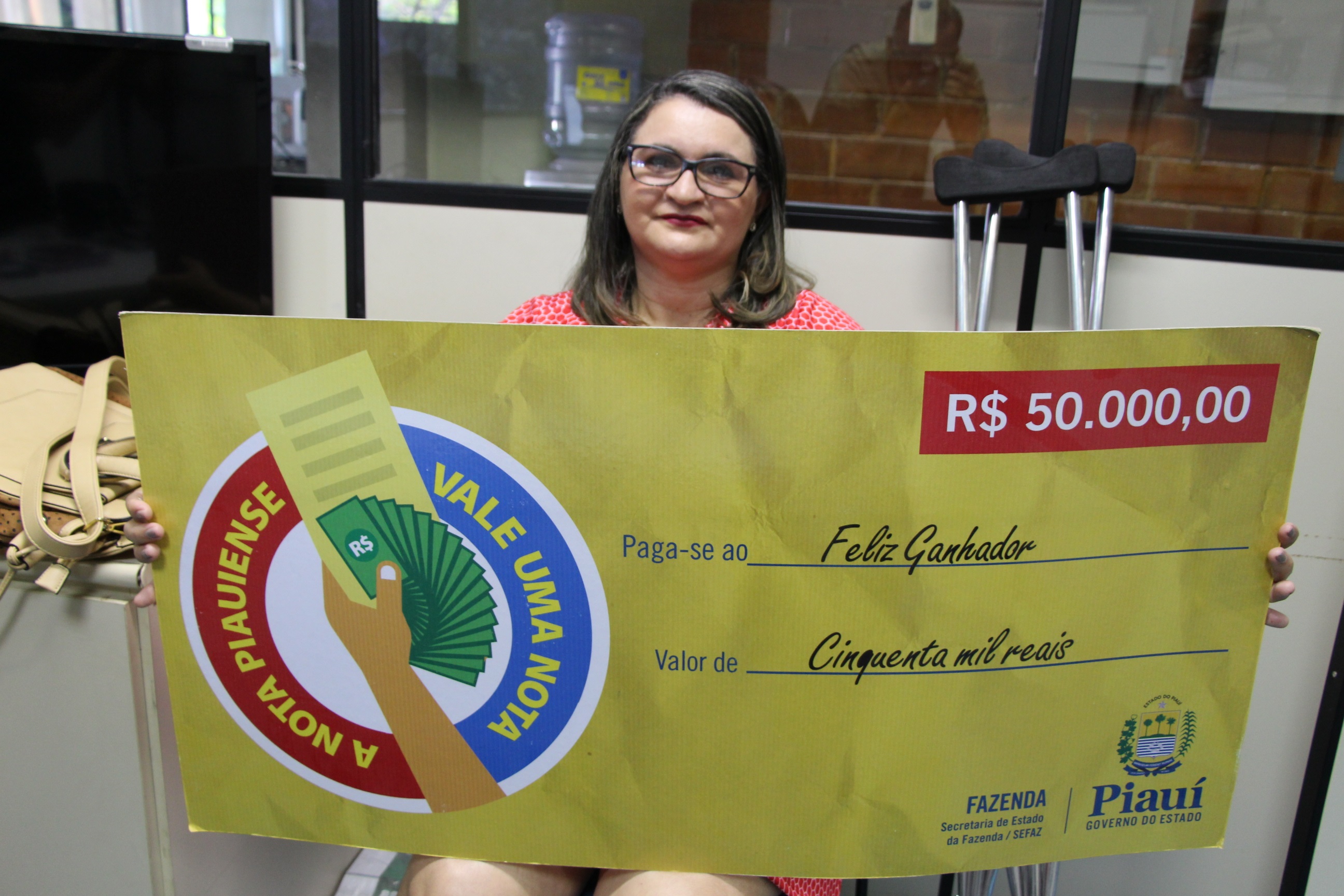 Consumidora Maria Erineuda, ganhadora do prêmio de R$ 50 mil.
