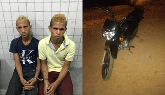 Acusados foram presos por roubo de motocicleta no Conjunto Redenção.