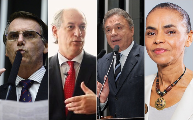 Bolsonaro, Ciro Gomes, Álvaro Dias e Marina Silva
