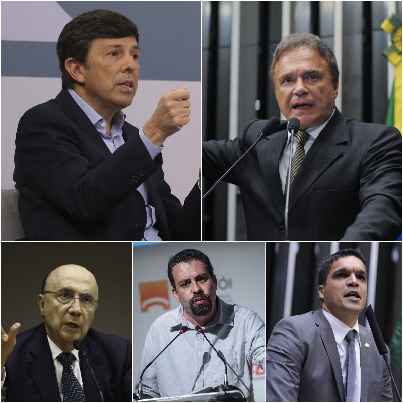 João Amoedo, Álvaro Dias, Henrique Meirelles, Guilherme Boulos e Cabo Daciolo.