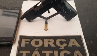 Arma de fogo de fabricação caseira e munição calibre 38 intacta foram encontradas em poder do acusado.