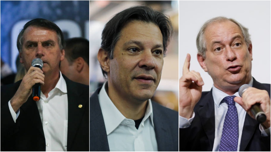 Jair Bolsonaro, Fernando Haddad e Ciro Gomes.