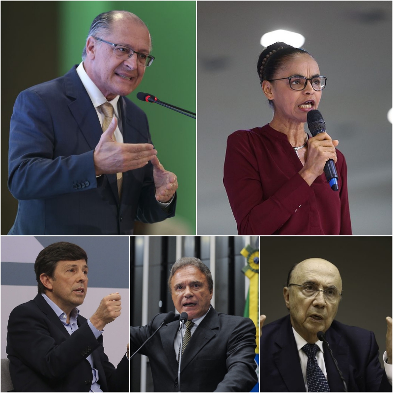 Geraldo Alckmin, Marina Silva, João Amoêdo, Álvaro Dias e Henrique Meirelles.
