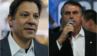 Fernando Haddad e Jair Bolsonaro.