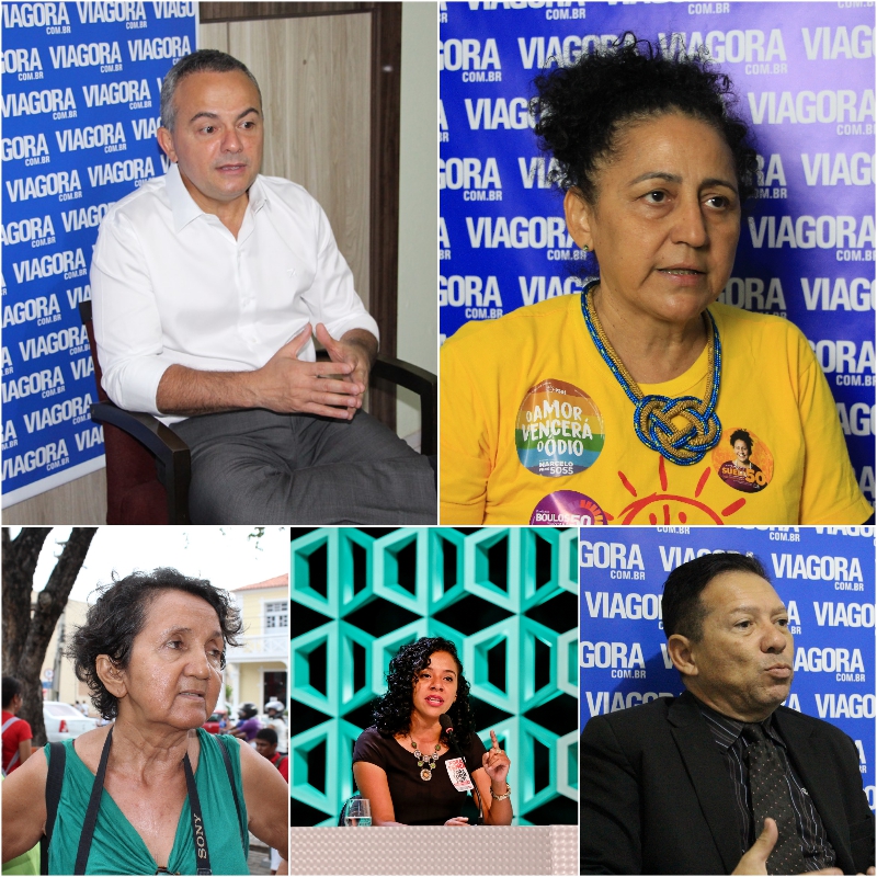 Valter Alencar, Sueli Rodrigues, Lourdes Melo, Luciane Santos e Romualdo Seno.