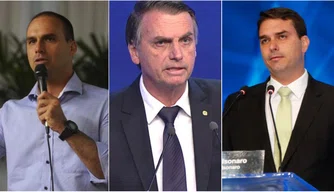 Eduardo Bolsonaro, Jair Bolsonaro e Flávio Bolsonaro.