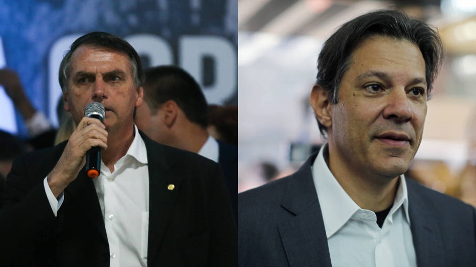 Jair Bolsonaro e Fernando Haddad. (destaque)