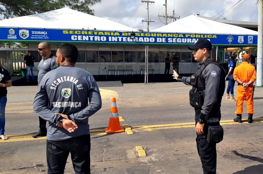 Forças do Centro Integrado de Segurança Pública atuando no litoral piauiense.