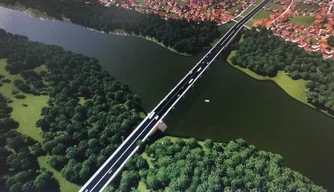 Simulação da nova ponte sobre o Rio Poty, que ligará o bairro Água Mineral à UFPI.