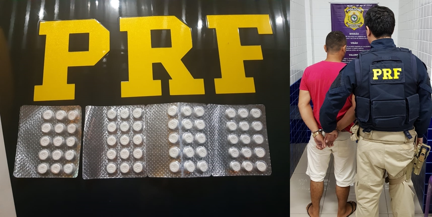 O homem foi preso pela PRF na BR-343, no município de Piripiri, por portar comprimidos de rebite.
