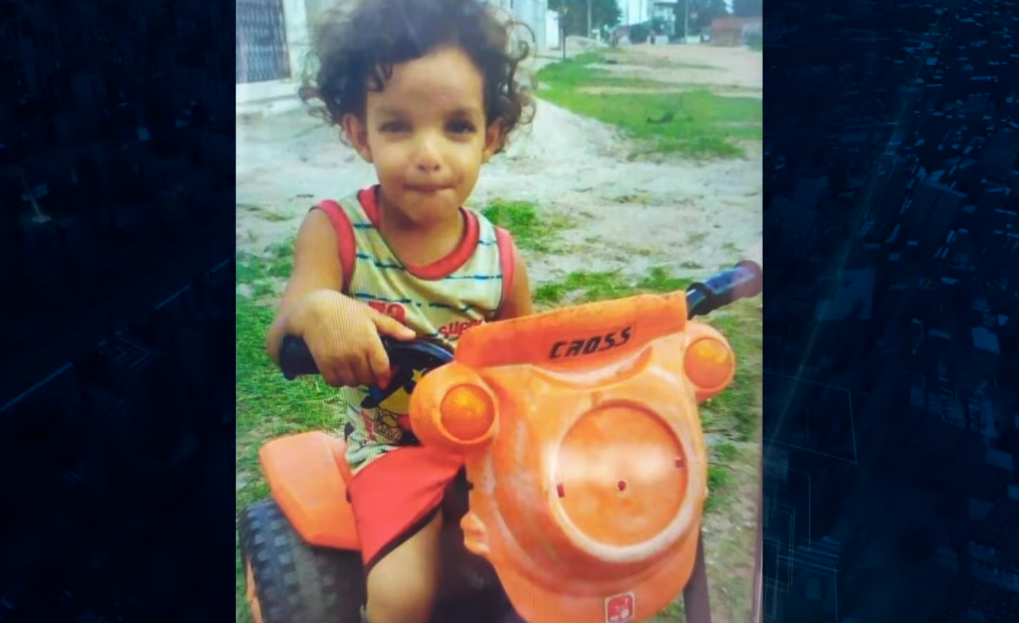Israel Filho, de 5 anos, faleceu após um incêndio na casa que morava com a família