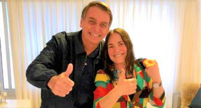 Jair Bolsonaro e a atriz Regina Duarte