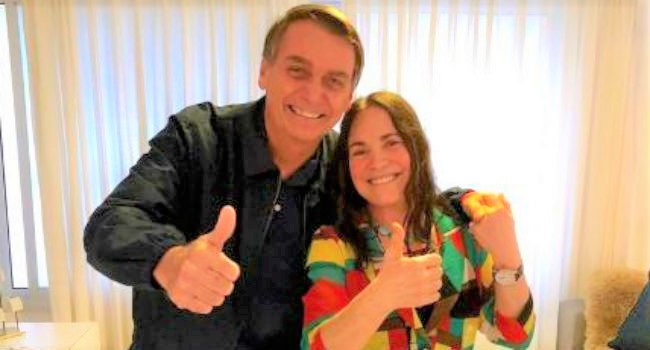 Jair Bolsonaro e a atriz Regina Duarte