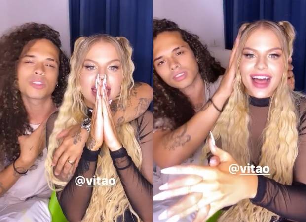 “Estamos muitos felizes”, diz Luísa abraçada com Vitão após live