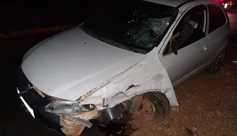 Veículo envolvido no acidente em Oeiras.