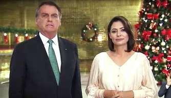 Presidente Bolsonaro e primeira dama, Michele Bolsonaro.