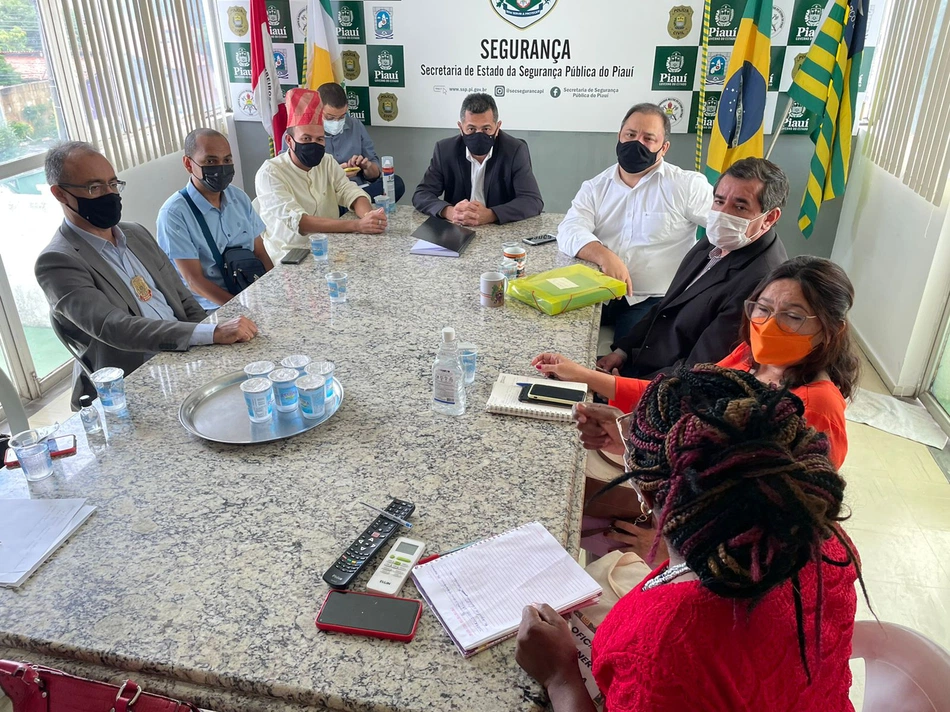 Reunião com a SSP-PI e representantes das religiões de matrizes afro no Piauí.